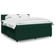 vidaXL Ramsäng med madrass mörkgrön 180x200 cm sammet