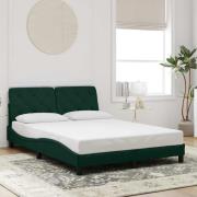 vidaXL Bed Frame without Mattress Dark Green 140x190 cm Velvet