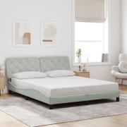 vidaXL Bed Frame without Mattress Light Grey 160x200 cm Velvet