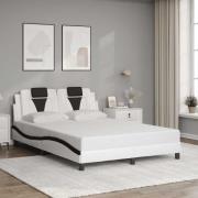 vidaXL Bed Frame "Viana" without Mattress White and Black 140x200 cm F...