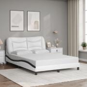 vidaXL Bed Frame without Mattress "Hvar" White and Black 140x190 cm Fa...