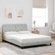 vidaXL Bed Frame without Mattress Light Grey 120x200 cm Velvet