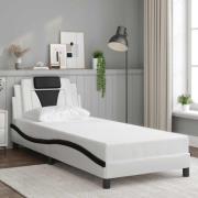 vidaXL Bed Frame "Viana" without Mattress White and Black 90x200 cm Fa...