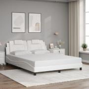 vidaXL Bed Frame "Viana" without Mattress White 160x200 cm Faux Leathe...