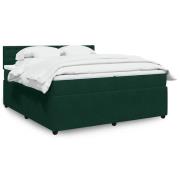 vidaXL Ramsäng med madrass mörkgrön 200x200 cm sammet