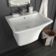 vidaXL Handfat Vit 53 x 44 x 37 cm Glaserad keramik