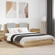 vidaXL Sängram med huvudgavel Artisan Ek 150 x 200 cm Konstruerat trä