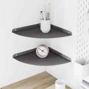 vidaXL Hörn Flygande Hylla med hylla 2 pcs Svart 30 x 30 x 2 cm