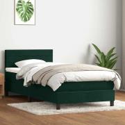 vidaXL Ramsäng med madrass mörkgrön 80x220 cm sammet