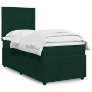 vidaXL Ramsäng med madrass mörkgrön 80x200 cm sammet