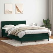 vidaXL Ramsäng med madrass mörkgrön 160x210 cm sammet
