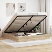 vidaXL Ottoman Sängram Sonoma-ek 193 x 120 x 25 cm Spånskiva