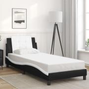 vidaXL Bed Frame without Mattress "Zadar" Black and White 100x200 cm F...