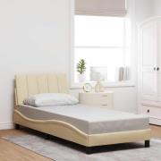 vidaXL Bed Frame without Mattress "Hanko" Cream 90x190 cm Fabric