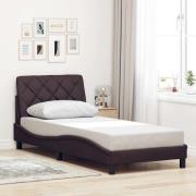 vidaXL Bed Frame without Mattress Dark Brown 90x200 cm Fabric