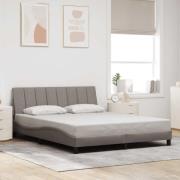 vidaXL Bed Frame without Mattress "Hanko" Taupe 160x200 cm Fabric