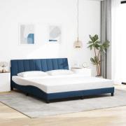 vidaXL Bed Frame without Mattress "Hanko" Blue 180x200 cm Fabric