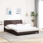 vidaXL Bed Frame without Mattress "Hanko" Dark Brown 160x200 cm Fabric