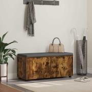 vidaXL Hallbänk Rökt Ek 100 x 38 x 46 cm Konstruerat Trä och Tyg