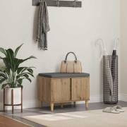 vidaXL Hallbänk Artisan Ek 60 x 38 x 46 cm Konstruerat Trä och Tyg