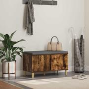 vidaXL Hallbänk Rökt Ek 80 x 38 x 46 cm Konstruerat Trä och Tyg