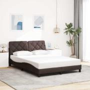 vidaXL Bed Frame without Mattress Dark Brown 140x200 cm Fabric