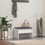 vidaXL Hallbänk med kudde Vit 63 x 38 x 40 cm