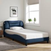 vidaXL Bed Frame without Mattress "Hvar" Blue 100x200 cm Fabric