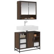 vidaXL Tvättställsskåp brun ek 80x33x60 cm konstruerat trä