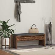 vidaXL Hallbänk med kudde Gammalt trä 103 x 38 x 40 cm