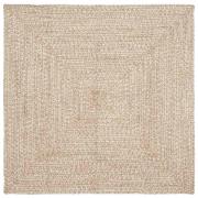 vidaXL Områdesmattor Fyrkantig Naturlig och vit 120 x 120 cm