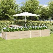 vidaXL Planteringskärl Elfenben 320 x 80 x 45 cm Stål