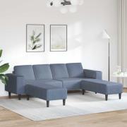 vidaXL Soffa Blå 250 x 188 x 76 cm Kordread tyg
