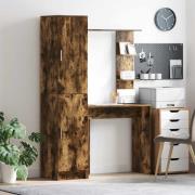 vidaXL Skrivbord 2 pcs Rökt ek