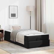 vidaXL Sängram med madrass Övrigt 2 pcs Svart PVC