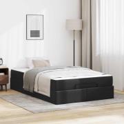 vidaXL Sängram med madrass Övrigt 2 pcs Svart PVC