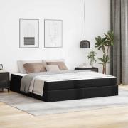 vidaXL Sängram med madrass Övrigt 2 pcs Svart PVC