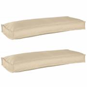 vidaXL Pallkuddset 2 pcs Beige 100 x 40 x 8 cm Oxford Tyg