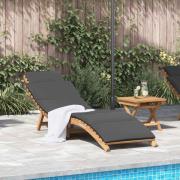 vidaXL Trädgård Sunlounger Brun 198 x 55 x 58,5 cm Massivt teakträ