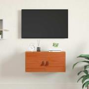 vidaXL Väggskåp med hylla med dörr Vaxbrun 60 x 30 x 30 cm Massiv furu