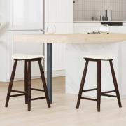 vidaXL Matstolar 2 pcs Ljusbrun 46 x 37 x 63 cm Massiv Gummiträ