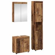 vidaXL Badrumsmöbelset TULUM 3 pcs Gammalt trä 60 x 34 x 63 cm
