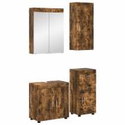 vidaXL Badrumsmöbelset TULUM 4 pcs Rökt ek 60 x 34 x 63 cm