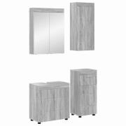 vidaXL Badrumsmöbelset TULUM 4 pcs Grå Sonoma 60 x 34 x 63 cm