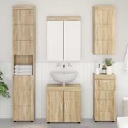 vidaXL Badrumsväggskåp med hylla TULUM Sonoma-ek 37 x 24,5 x 86 cm