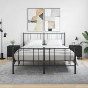 vidaXL Sängbord 2 st svart 40x35x47,5 cm konstruerat trä