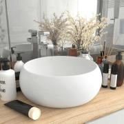 vidaXL Lyxigt runt handfat matt vit 40x15 cm keramik