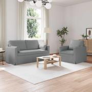 vidaXL Soffa 2 pcs Ljusgrå 158 x 78 x 80 cm tyg