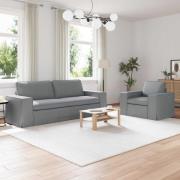 vidaXL Soffset 2 pcs Ljusgrå 182 x 80 x 82 cm tyg