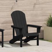 vidaXL Adirondackstol Svart 82 x 74 x 92 cm HDPE